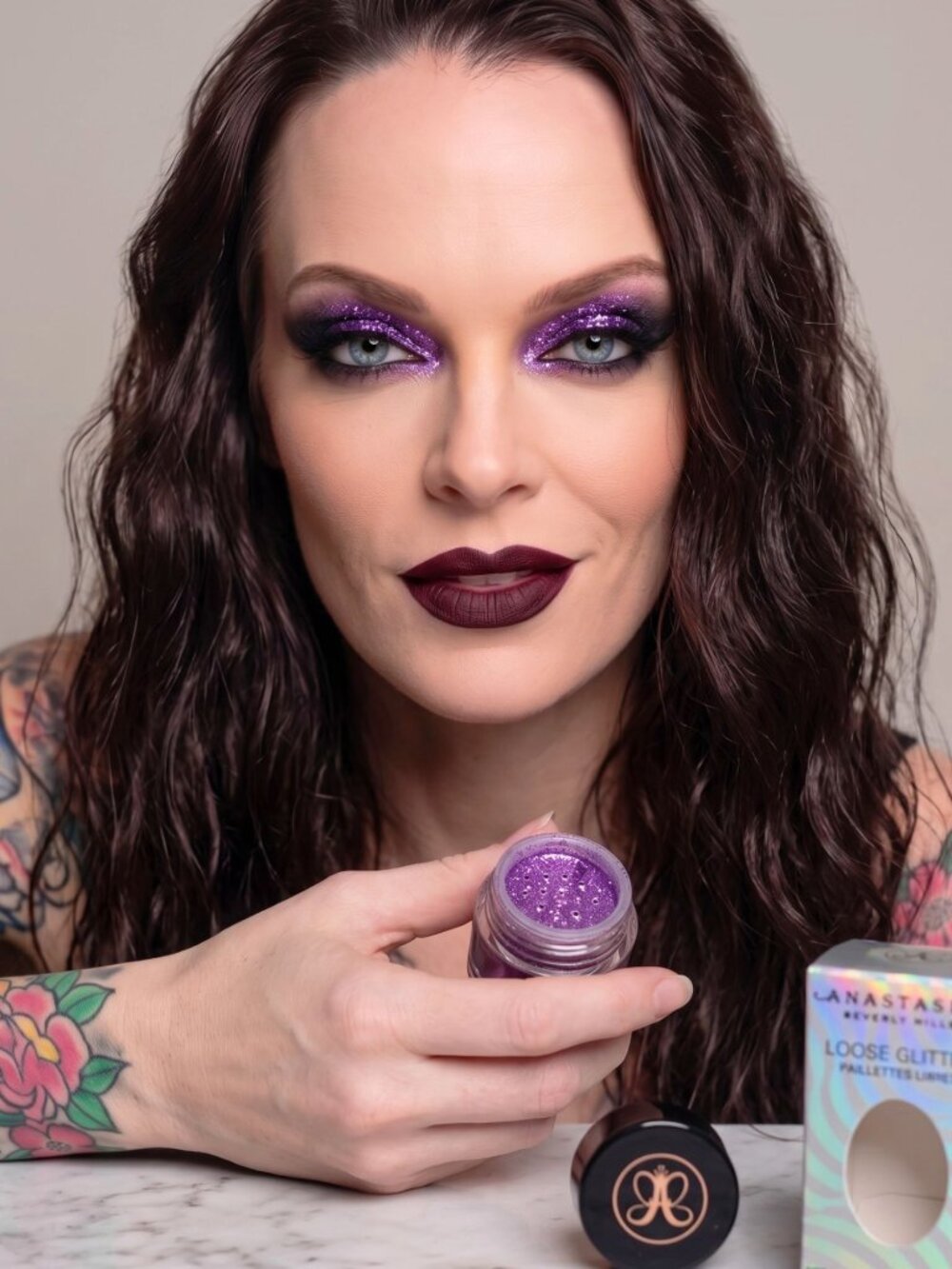 Anastasia Beverly Hills In The Moment Loose Glitter Purple Norvina Metallic NIB